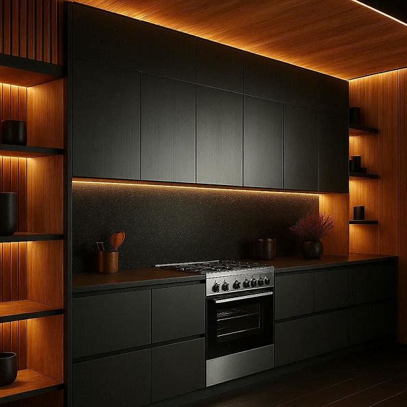 Luxury Modern Kitchen – MDF 18 mm with Wood Accents thumbnail