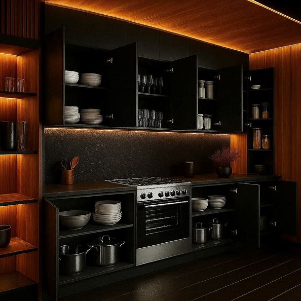 Luxury Modern Kitchen – MDF 18 mm with Wood Accents thumbnail