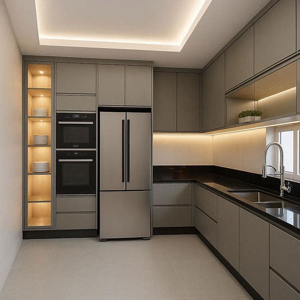 مطبخ عصري بتشطيب لامينيت – MDF سماكة 18 مم